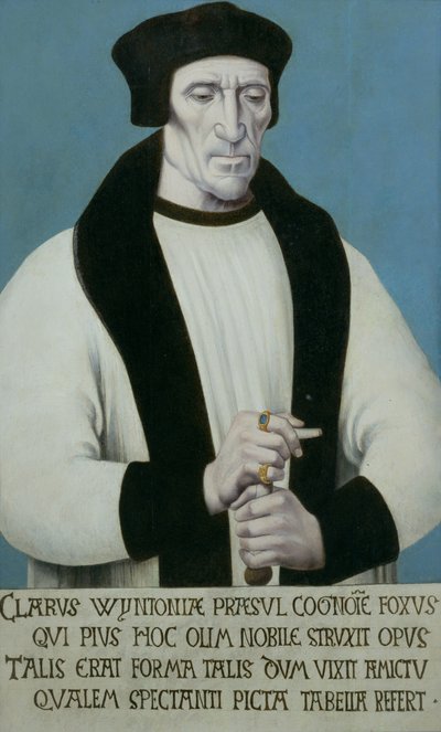 Portrait of Richard Foxe, Bishop of Winchester, Lord Privy Seal to Henry VII and Henry VIII and Founder of Corpus Christi College, Oxford by Hans Corvus